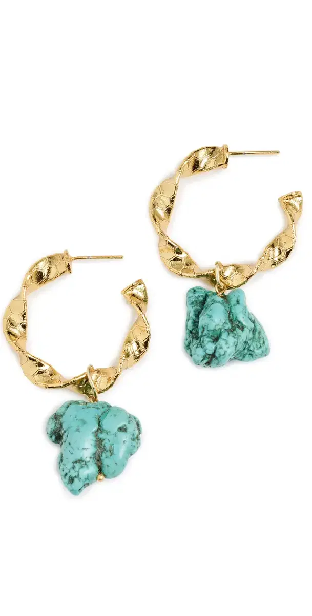Rocky Hoop Earrings Gold One Size
