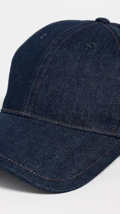 rag & bone Harlow Baseball Cap Midnight Wash Denim One Size | Thumbnail 5