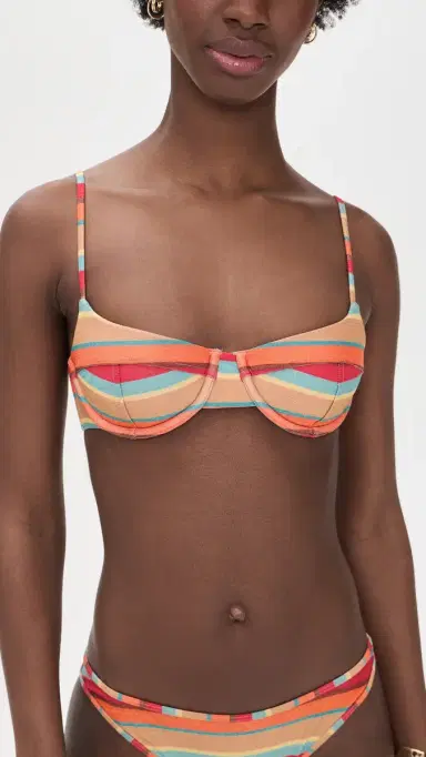 Ramy Brook Striped Mona Bikini Top Flame Glitter Stripe | Thumbnail 2 Ramy Brook Striped Mona Bikini Top Flame Glitter Stripe | Thumbnail 2