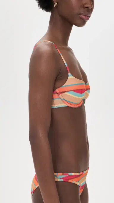 Ramy Brook Striped Mona Bikini Top Flame Glitter Stripe | Thumbnail 3 Ramy Brook Striped Mona Bikini Top Flame Glitter Stripe | Thumbnail 3