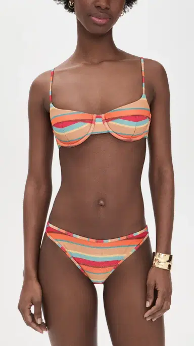Ramy Brook Striped Mona Bikini Top Flame Glitter Stripe | Thumbnail 5 Ramy Brook Striped Mona Bikini Top Flame Glitter Stripe | Thumbnail 5
