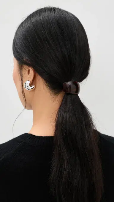 Lele Sadoughi Genie Acetate Hair Tie Tortoise One Size | Thumbnail 3
