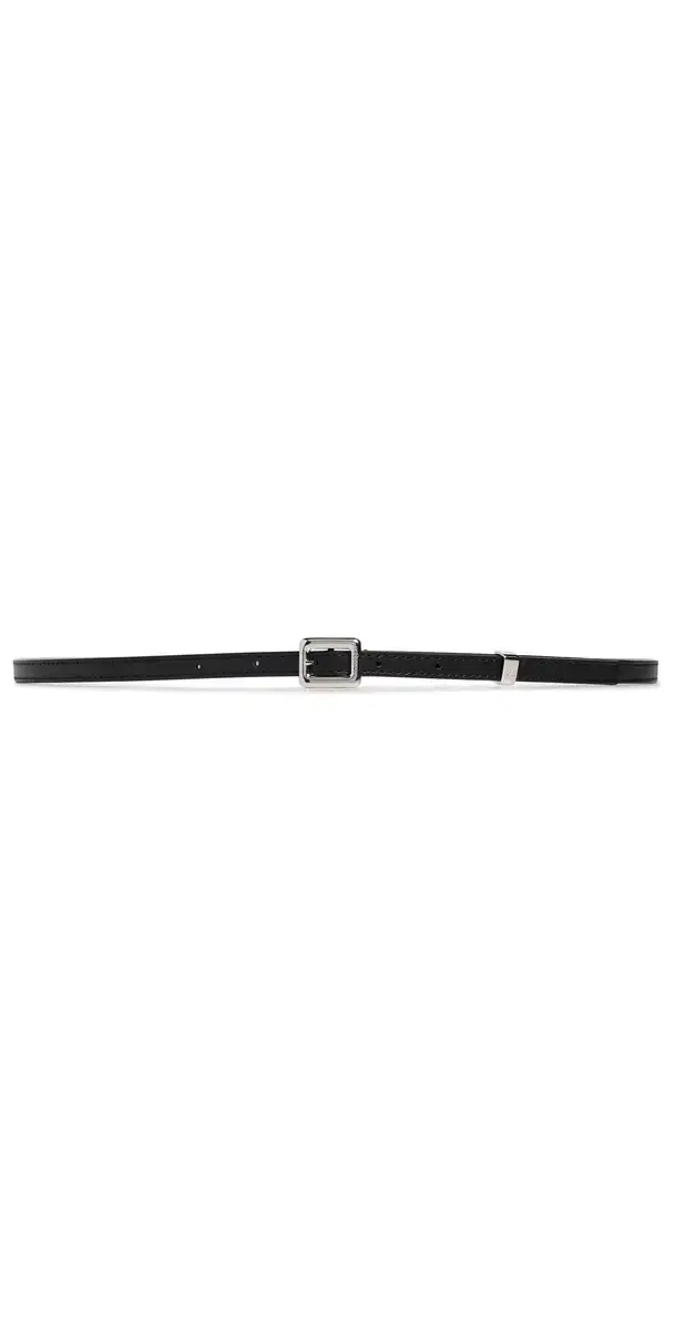 Square 10mm Leather Belt Black