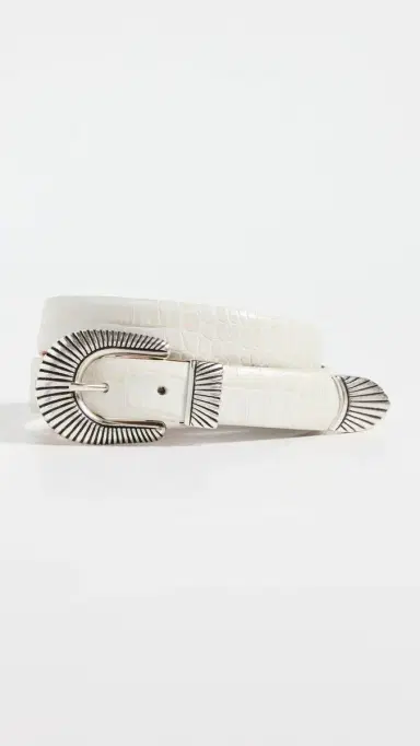 Anderson's Narrow Western Mock Croc Belt Taupe 85 | Thumbnail 2
