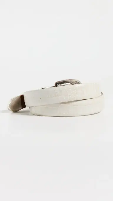 Anderson's Narrow Western Mock Croc Belt Taupe 85 | Thumbnail 4
