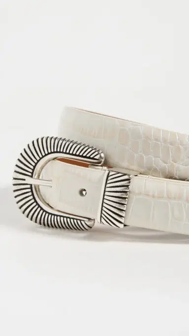 Anderson's Narrow Western Mock Croc Belt Taupe 85 | Thumbnail 5