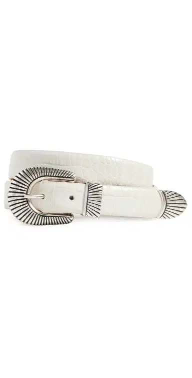 Anderson's Narrow Western Mock Croc Belt Taupe 85 | Thumbnail 1