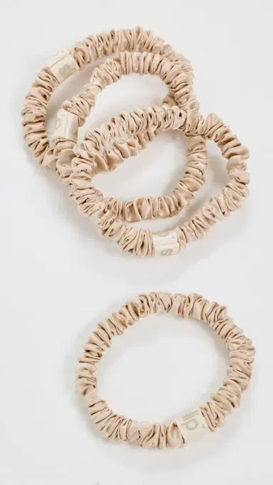 Slip Skinny Silk Scrunchies Set of 4 Blonde One Size | Thumbnail 4