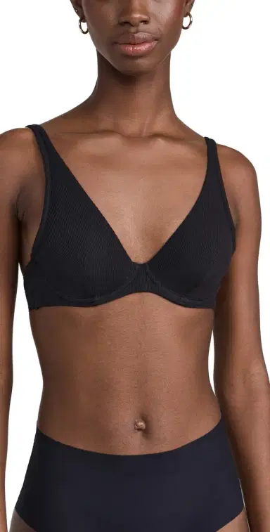 Simone Pérèle Eugenie Sheer Plunge Bra Black | Thumbnail 1