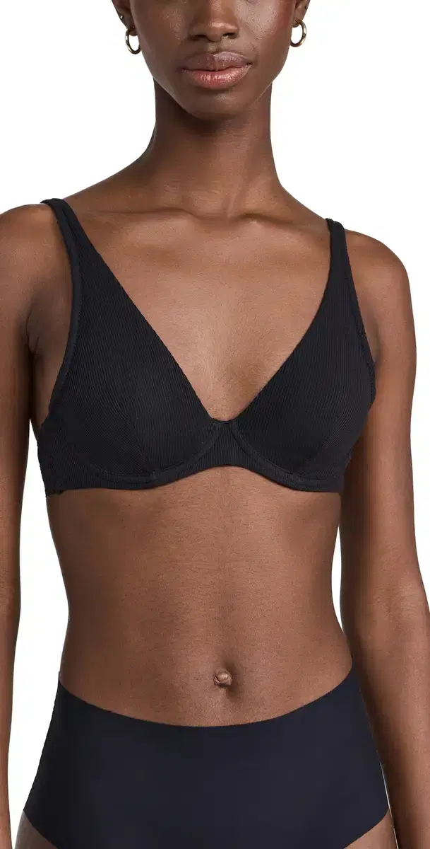 Eugenie Sheer Plunge Bra Black