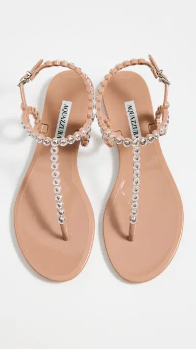 Aquazzura Almost Bare Crystal Jelly Sandals Powder Pink | Thumbnail 5