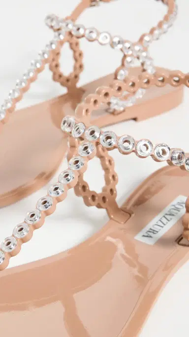 Aquazzura Almost Bare Crystal Jelly Sandals Powder Pink | Thumbnail 6