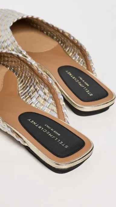 Stella McCartney Metallic Woven Alter Mat Slippers Silver/Gold | Thumbnail 4 Stella McCartney Metallic Woven Alter Mat Slippers Silver/Gold | Thumbnail 4