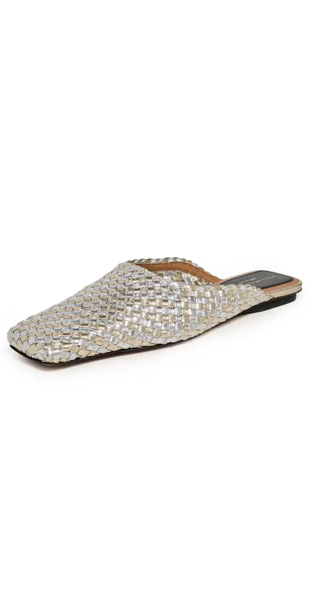 Metallic Woven Alter Mat Slippers Silver/Gold