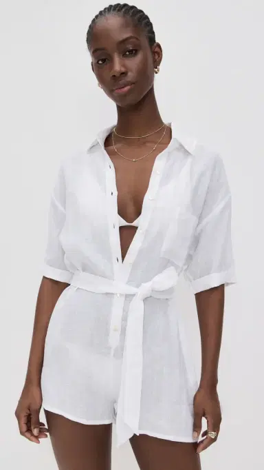 vitamin A Playa Romper White M | Thumbnail 2