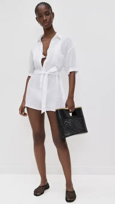 vitamin A Playa Romper White M | Thumbnail 5