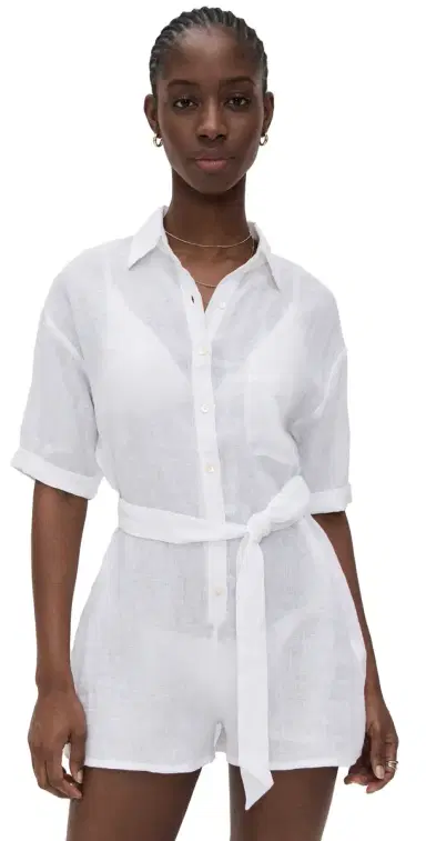 vitamin A Playa Romper White M | Thumbnail 1