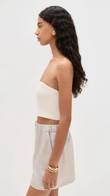susana monaco Crop Tube Top Blanched Almond S | Thumbnail 4
