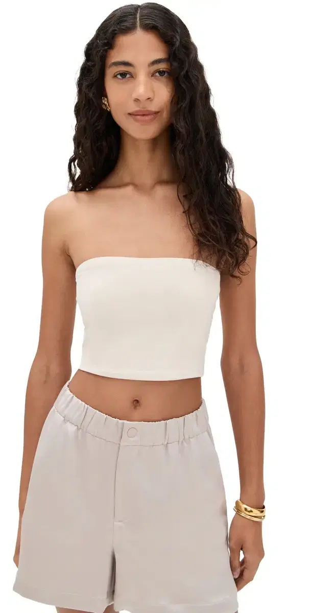 Crop Tube Top Blanched Almond