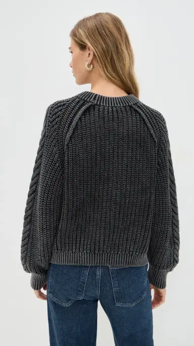 Free People Frankie Cable Pullover Onyx | Thumbnail 3