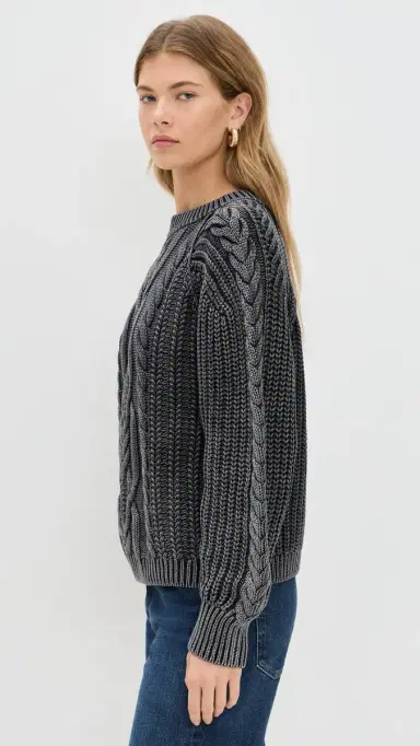 Free People Frankie Cable Pullover Onyx | Thumbnail 4