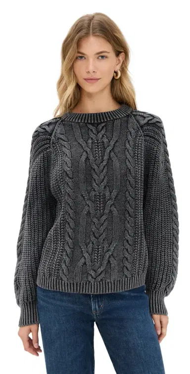 Free People Frankie Cable Pullover Onyx | Thumbnail 1