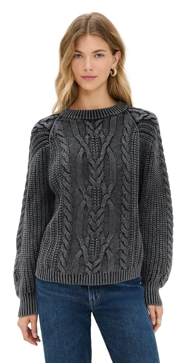 Frankie Cable Pullover Onyx
