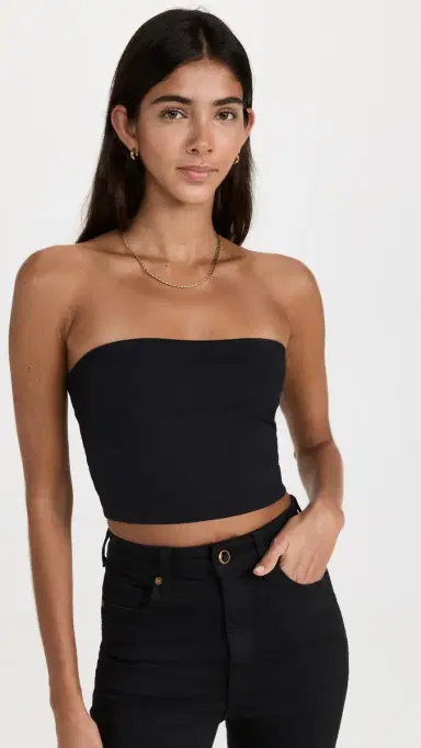 susana monaco Crop Tube Top Black M | Thumbnail 2 susana monaco Crop Tube Top Black M | Thumbnail 2