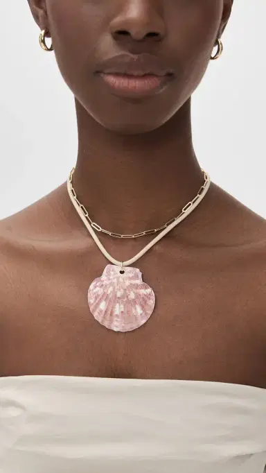 HART Striped Scallop Shell Cord Necklace | Thumbnail 3