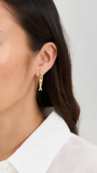 éliou Sardine and Fishbone Earrings Gold Plated One Size | Thumbnail 4 éliou Sardine and Fishbone Earrings Gold Plated One Size | Thumbnail 4
