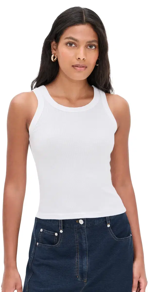 perfectwhitetee Elle Rib Tank White
