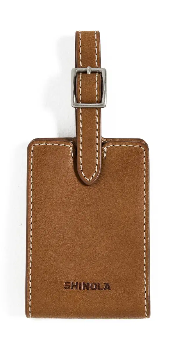 Shinola Leather Luggage ID Tag Tan One Size