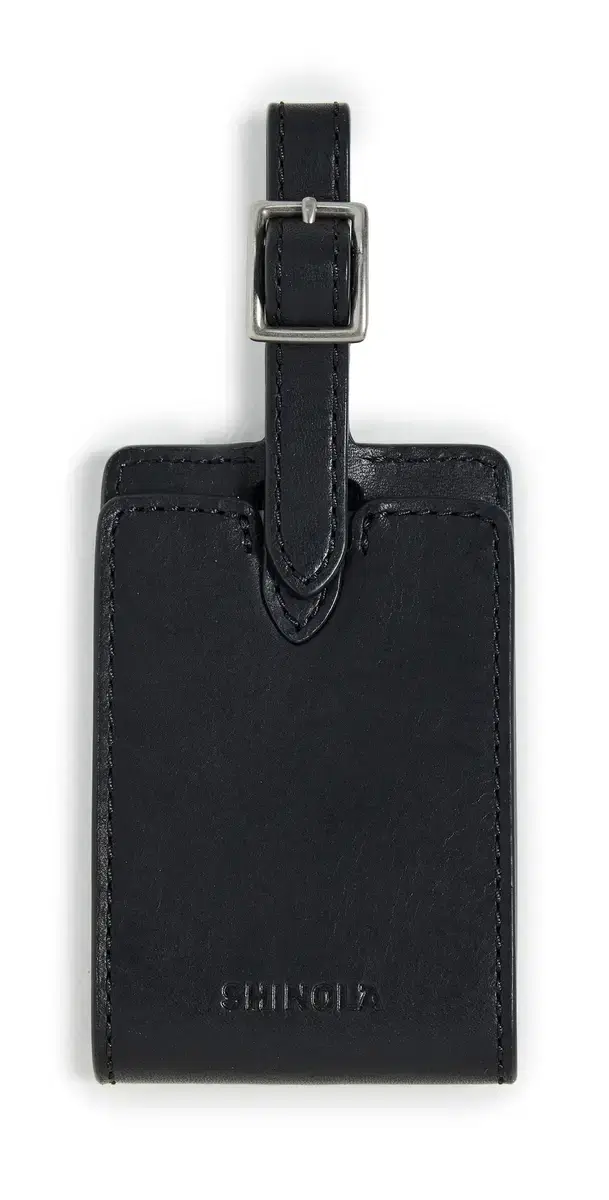 Shinola Leather Luggage ID Tag Black One Size