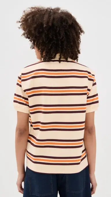 LIONESS Leisure Polo Orange Stripe L | Thumbnail 3 LIONESS Leisure Polo Orange Stripe L | Thumbnail 3