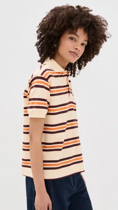 LIONESS Leisure Polo Orange Stripe L | Thumbnail 4 LIONESS Leisure Polo Orange Stripe L | Thumbnail 4