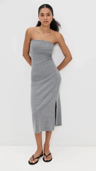 perfectwhitetee Blondie Strapless Dress Dark Heather Grey | Thumbnail 2 perfectwhitetee Blondie Strapless Dress Dark Heather Grey | Thumbnail 2