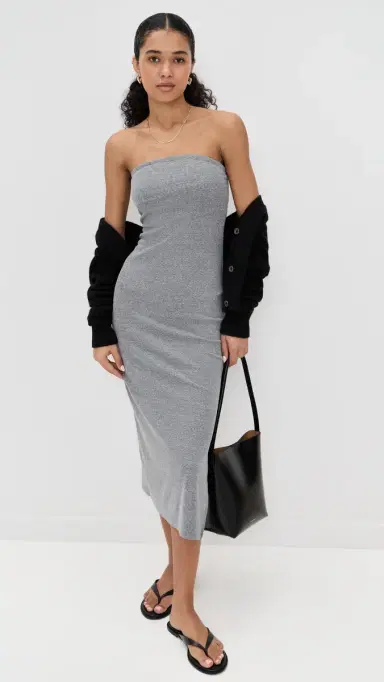 perfectwhitetee Blondie Strapless Dress Dark Heather Grey | Thumbnail 5 perfectwhitetee Blondie Strapless Dress Dark Heather Grey | Thumbnail 5