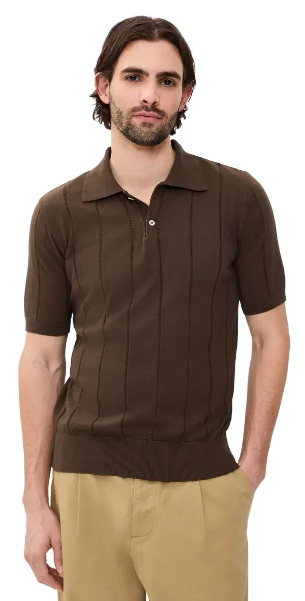 Jacobs Knitted Polo Brown