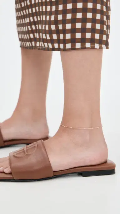 Zoë Chicco 14k Gold Enamel Satellite Chain Anklet Pink One Size | Thumbnail 3