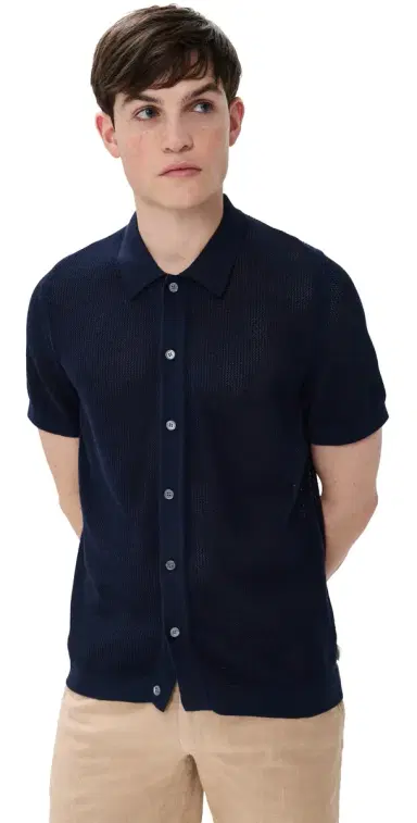 Onia Crochet Knit Button Up Deep | Thumbnail 1