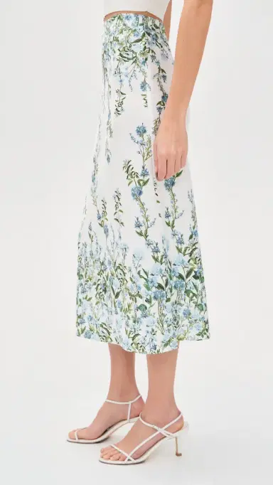 ALICE + OLIVIA Maeve Midi Slip Skirt Fresh Air Carolina Blue | Thumbnail 4 ALICE + OLIVIA Maeve Midi Slip Skirt Fresh Air Carolina Blue | Thumbnail 4