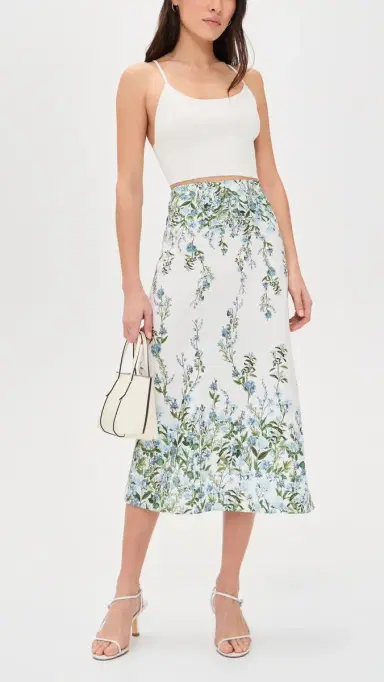 ALICE + OLIVIA Maeve Midi Slip Skirt Fresh Air Carolina Blue | Thumbnail 5 ALICE + OLIVIA Maeve Midi Slip Skirt Fresh Air Carolina Blue | Thumbnail 5