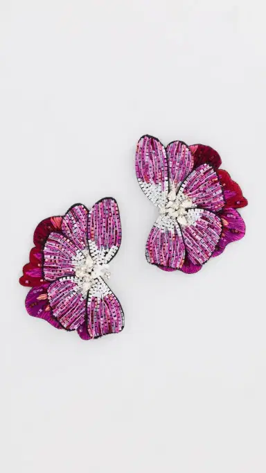 Mignonne Gavigan Violeta Earrings Deep Purple One Size | Thumbnail 2