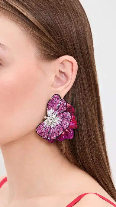 Mignonne Gavigan Violeta Earrings Deep Purple One Size | Thumbnail 3