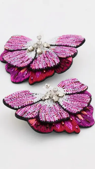 Mignonne Gavigan Violeta Earrings Deep Purple One Size | Thumbnail 4