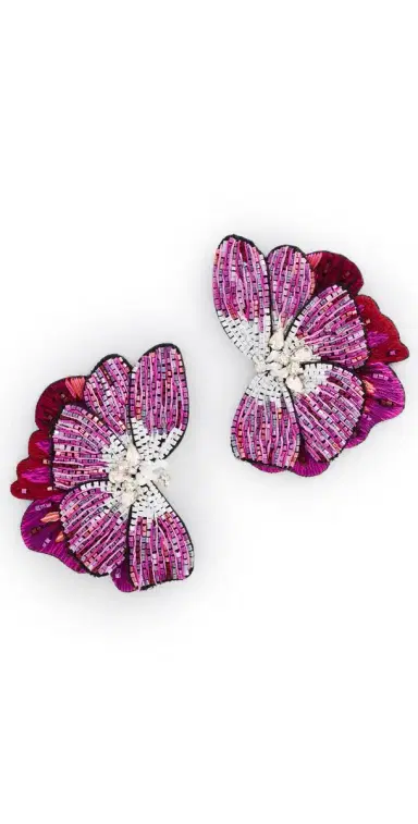Mignonne Gavigan Violeta Earrings Deep Purple One Size | Thumbnail 1