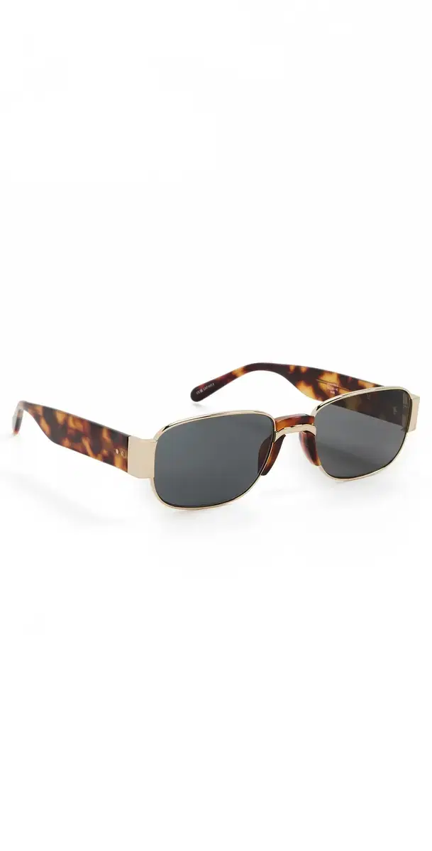 Aviator Sunglasses Yellow Gold/Tortoiseshell/Grey One Size