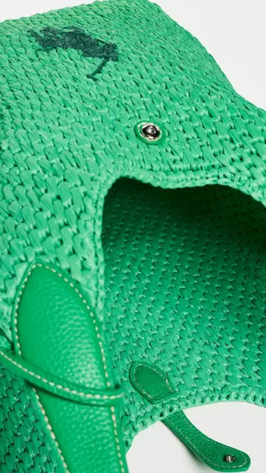 Polo Ralph Lauren Raffia Leather Medium Tote Parrot One Size | Thumbnail 6 Polo Ralph Lauren Raffia Leather Medium Tote Parrot One Size | Thumbnail 6