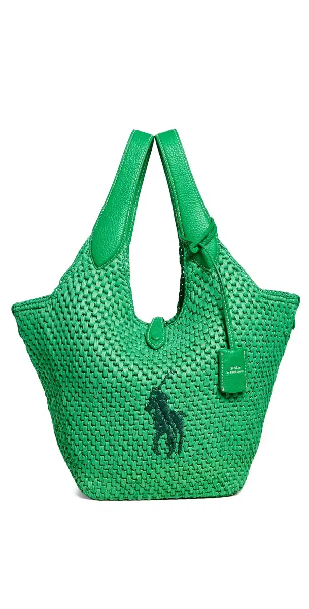 Raffia Leather Medium Tote Parrot One Size