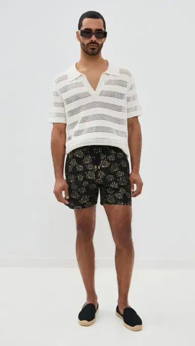 Vilebrequin Moopea wim Shorts 5 Noir | Thumbnail 5